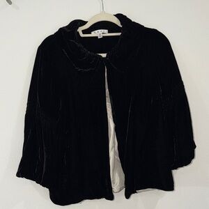 Vintage Elegant Black Velvet Women's Jacket